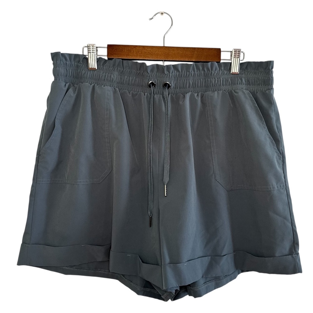Danskin Slate Blue Paperbag Athletic Shorts
